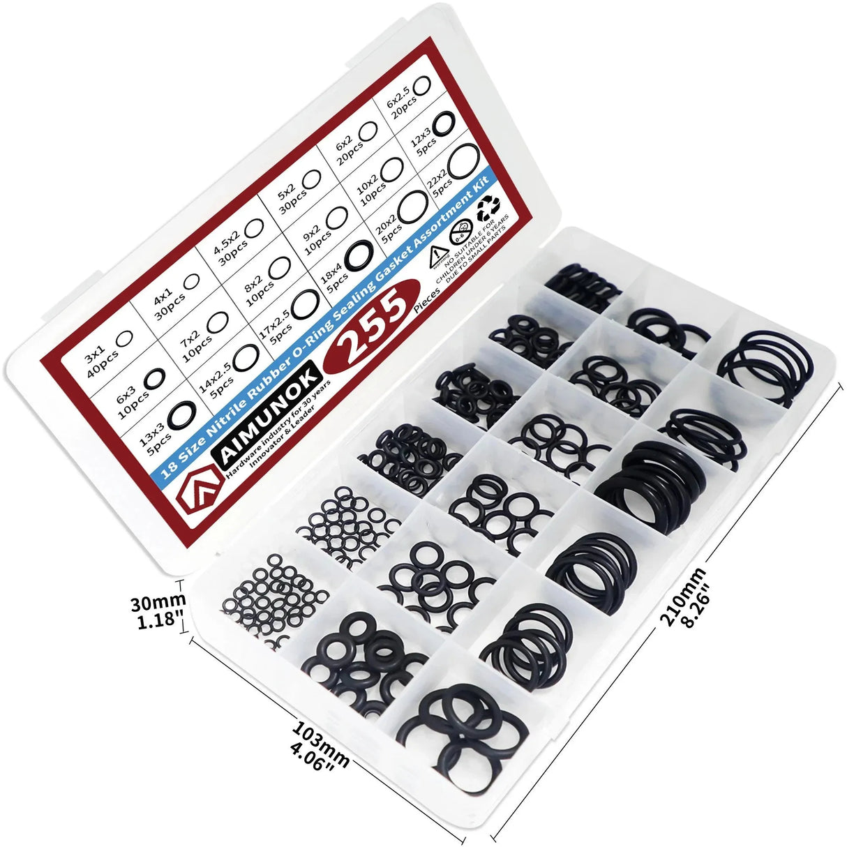 255pcs O-Ring Assortment