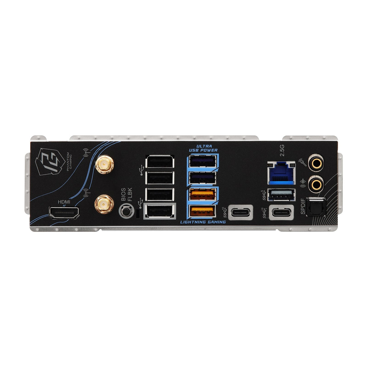 ASRock B850 Riptide WiFi PHANTOM GAMING AMD AM5 Socket Motherboard, ATX, 4x DDR5 Slots, 4x M.2 Sockets, Fitted I/O Shield, 2.5GbE LAN, Wi-Fi 7, 1x HDMI Port
