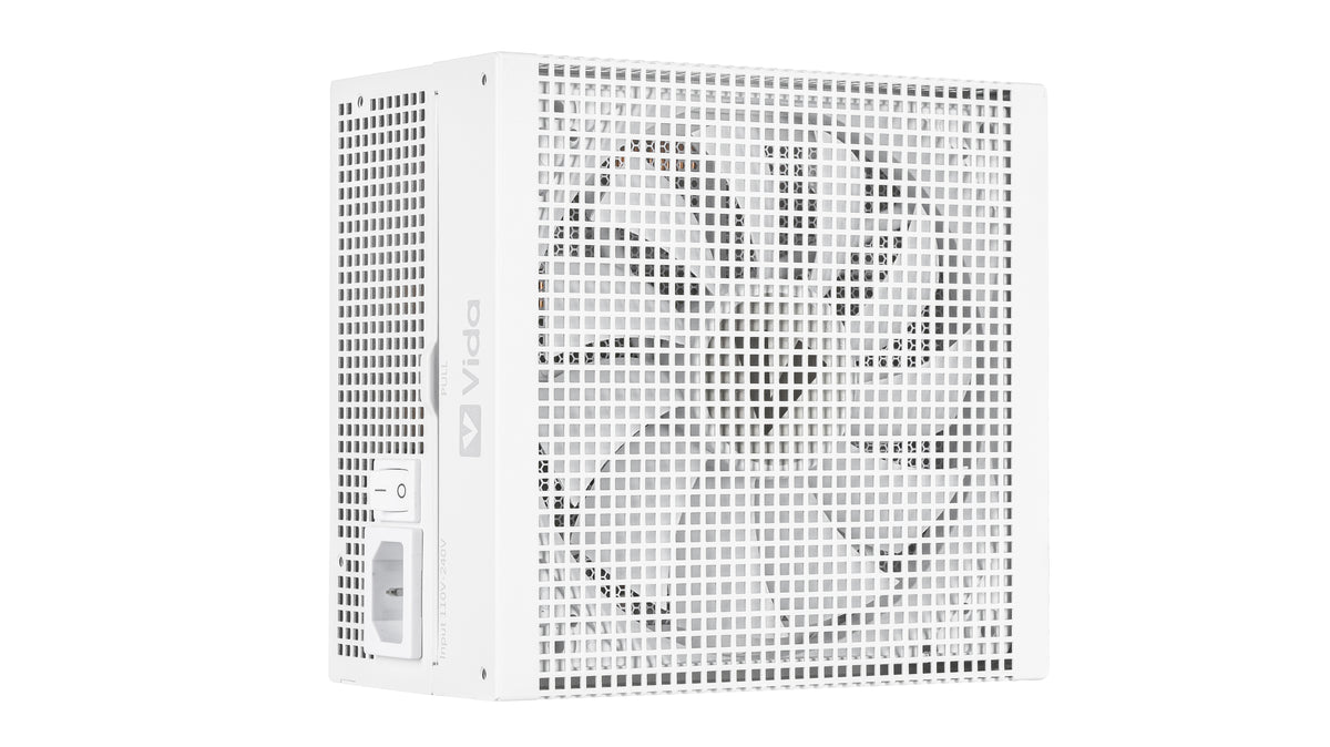 VIDA 850W Heracles White ATX 3.1 Gaming PSU, 80+ Bronze, 140mm Ultra-Quiet FDM Fan, Flat White Cables, PCIe 5.1, Power Lead Not Included power supply unit 24-pin ATX