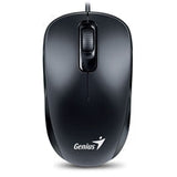 Genius DX-110 Wired USB-Type C Plug and Play Mouse, 1000 DPI Optical Tracking, 3 Button with Scroll Wheel, Ambidextrous Design with 1.5m Cable, Black