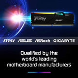 Kingston FURY Beast KF560C30BBEAK2-64 64GB (2x 32GB) DIMM System Memory, 6000MHz, DDR5, CL30, Black, RGB, Intel XMP, AMD EXPO