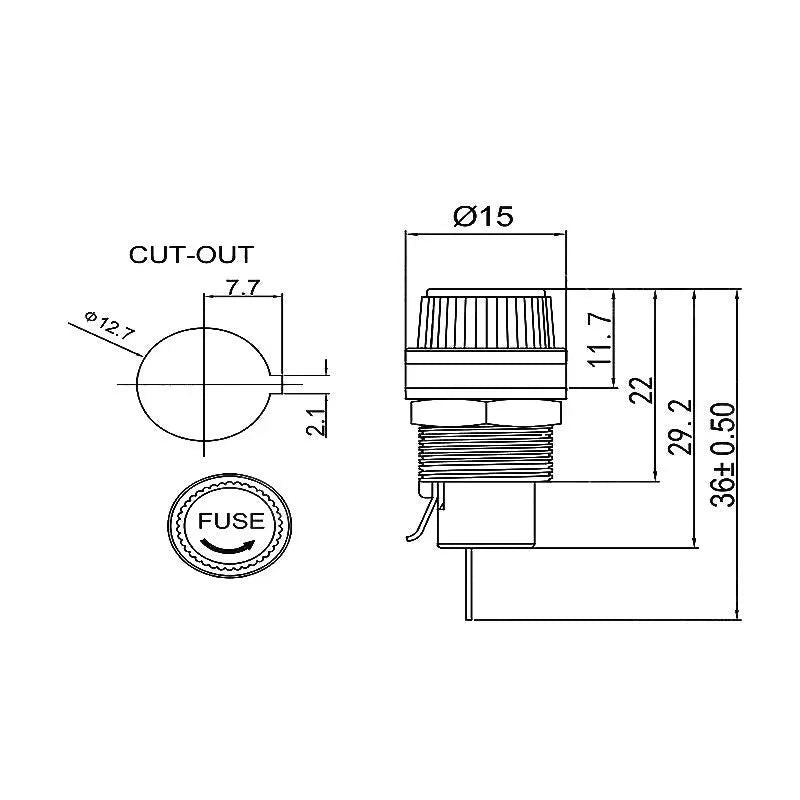 5x20 mm Fuse Holder