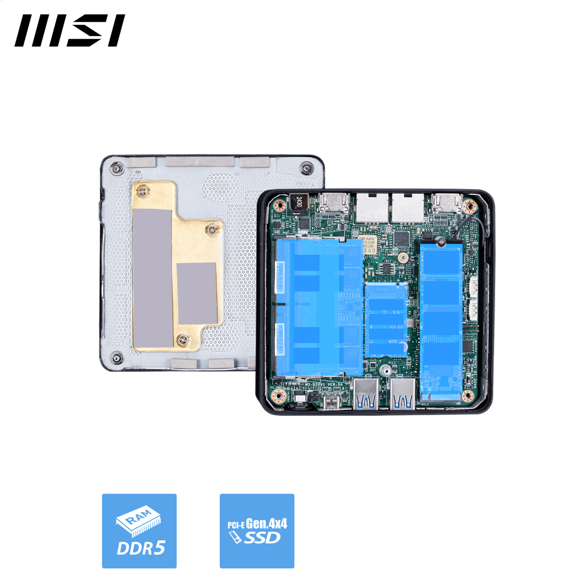 MSI Cubi NUC AI 1UMG Intel Core Ultra 7 155H (14th Gen - Core Ultra Series 1), Barebone, NUC, SFF, Mini Computer, HTPC, (NO RAM, NO Storage, NO OS), Intel Graphics/DDR5/Dual ThunderBolt 4/Dual HDMI/Dual LAN/WiFi 6E/BT 5.3/VESA - NUC AI 1UMG i7 155H BB