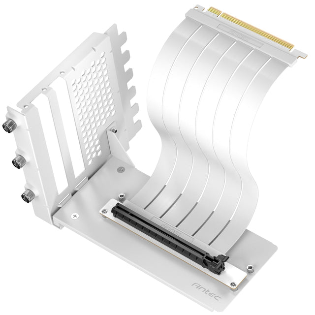 Antec RTX50 PCIe 5.0 Riser Cable with 90 degree Bracket Mount, White, Designed To Allow Vertical Mounting Of A Graphics Card