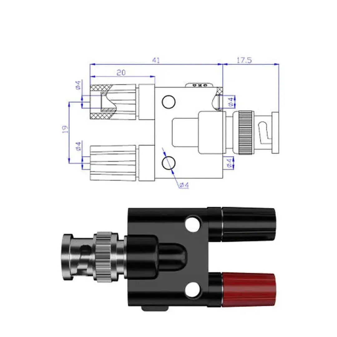 BNC Male to 4mm Red and Black Banana Plug
