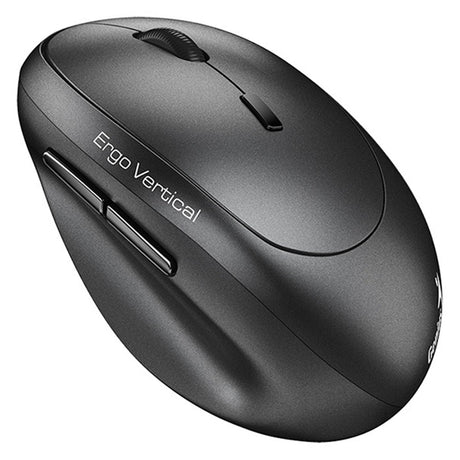 Genius Ergo 8350S Wireless Ergonomic Vertical Mouse, Blutooth & 2.4 GHz, Adjustable DPI levels up to 2400 DPI, 5 Button with Scroll Wheel, Dark Grey