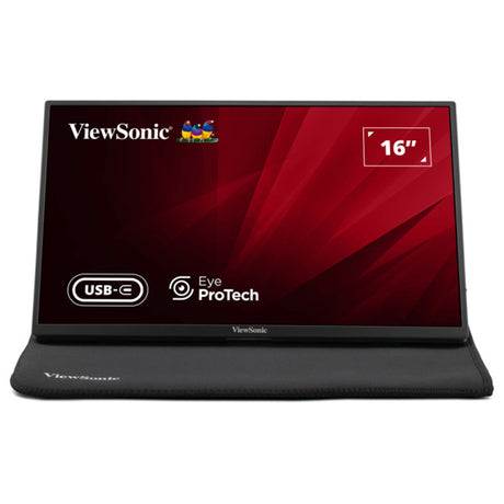 Viewsonic VA1650 16 inch USB-C Lightweight Portable IPS Monitor, Full HD, 60Hz, HDMI (v1.4), VESA, Built in Foldable Stand